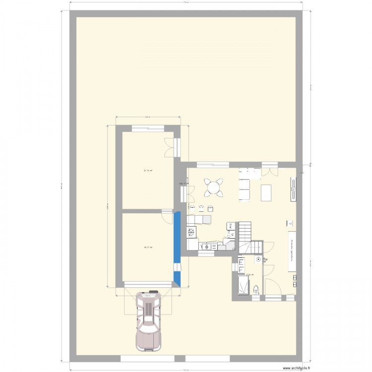 RDC sans garage V2 7m x 9m avec avancé. Plan de 0 pièce et 0 m2