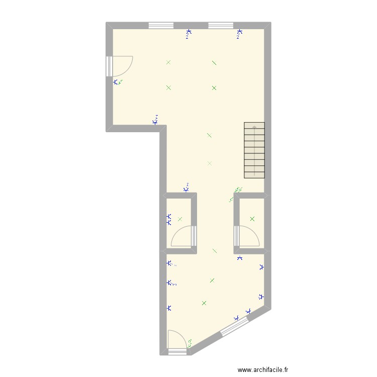 Carnières. Plan de 3 pièces et 53 m2