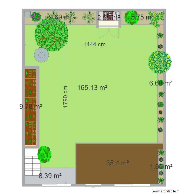 jardin. Plan de 0 pièce et 0 m2