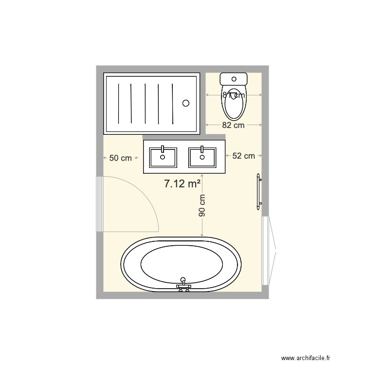 salle de bain. Plan de 0 pièce et 0 m2