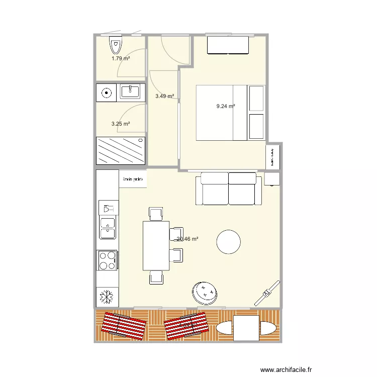 Heol R&eacute;el cuisi salon droite V4 finale. Plan de 