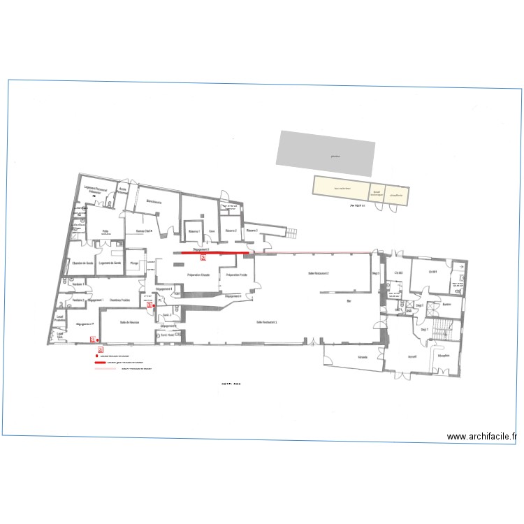 toraja hotel rdc 01. Plan de 0 pièce et 0 m2