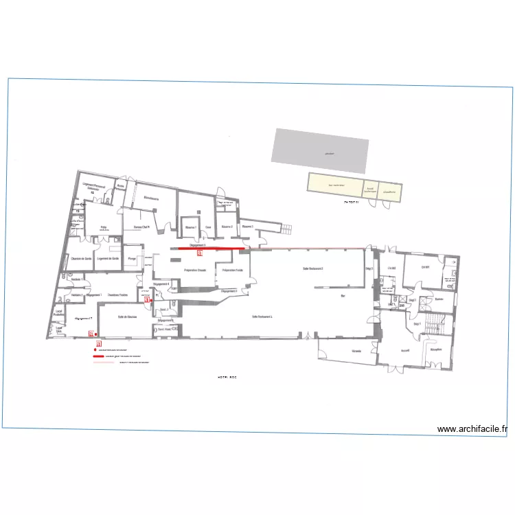 toraja hotel rdc 01. Plan de 