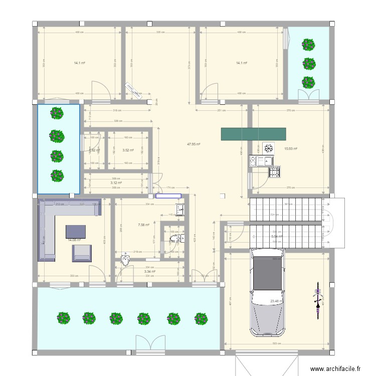 maison2015 v5. Plan de 16 pièces et 198 m2