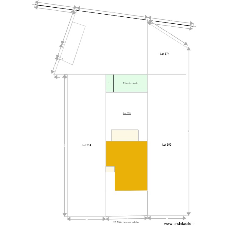 MP projet 1 plan de masse. Plan de 0 pièce et 0 m2