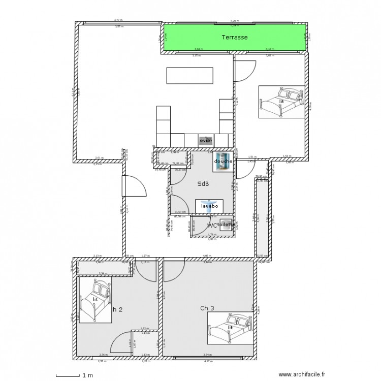 appart_5 modif. Plan de 0 pièce et 0 m2