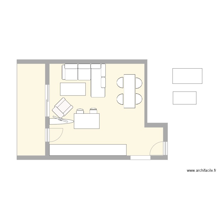 Cfe 2. Plan de 2 pièces et 42 m2