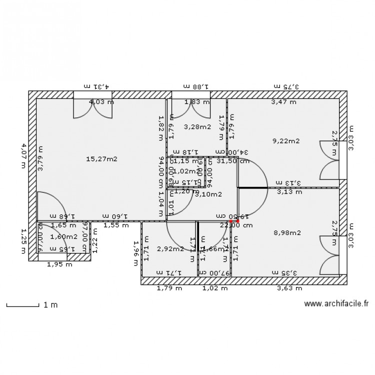 paris 55m². Plan de 0 pièce et 0 m2