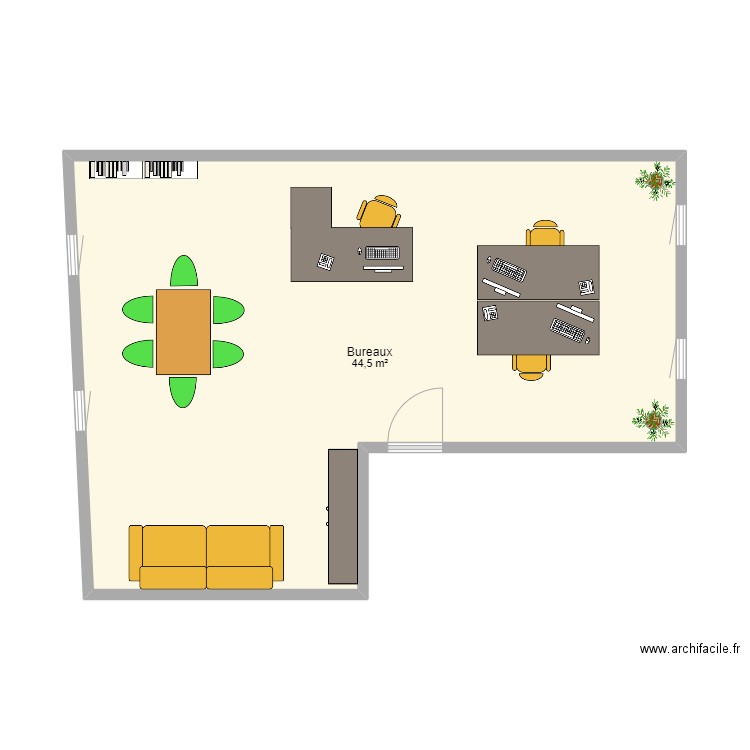 Jonfosse. Plan de 1 pièce et 45 m2