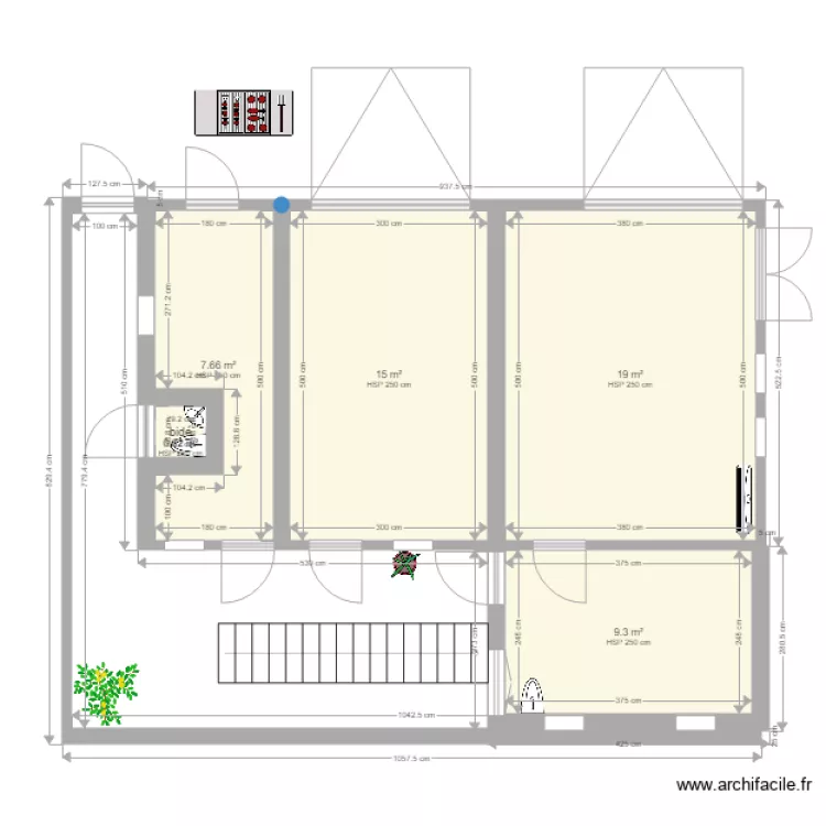 Rez de chauss&eacute;e des boutiques. Plan de 