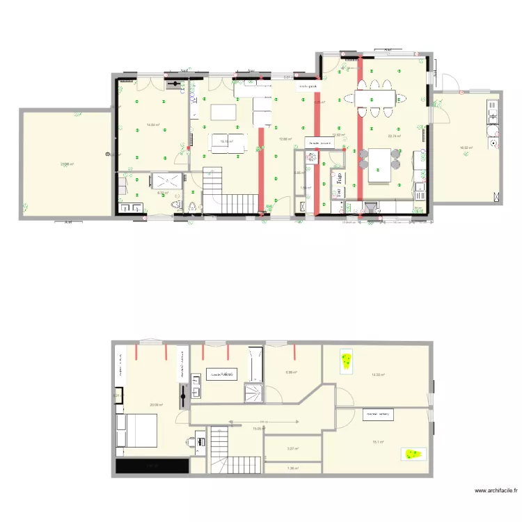 Brefordes reprise cote reelle modif sdb. Plan de 