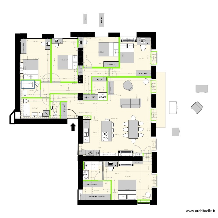 29 crs FR v21. Plan de 26 pièces et 153 m2