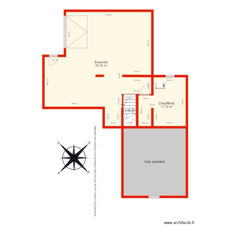 BI 5591 sous sol côté. Plan de 0 pièce et 0 m2