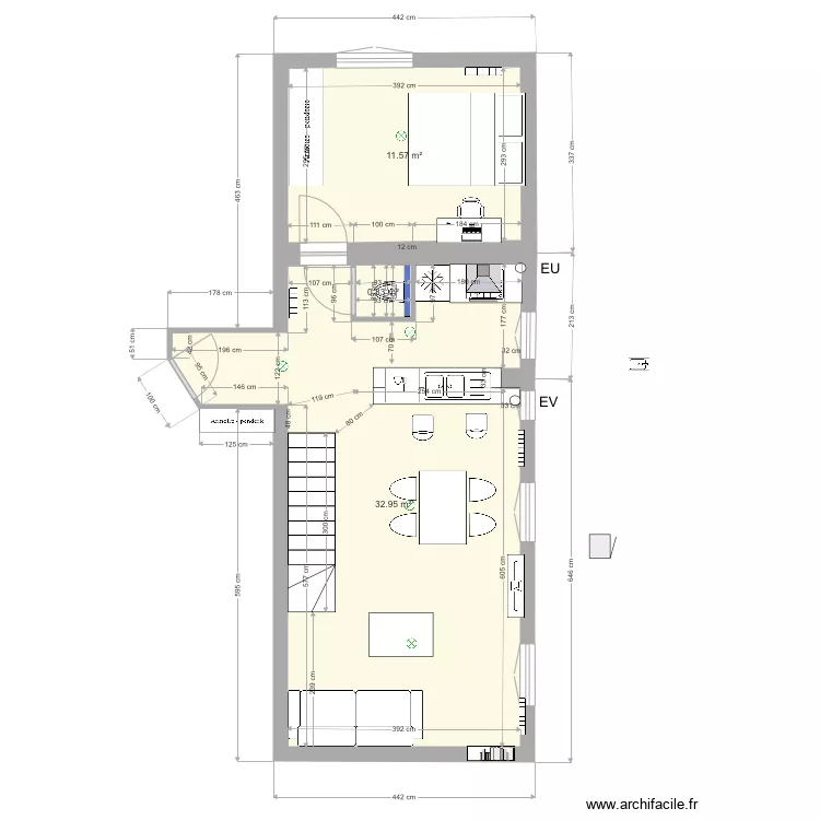 93310 premier wc chambre. Plan de 
