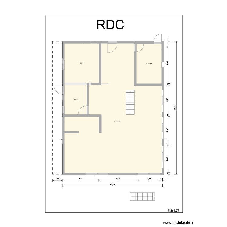 RDC. Plan de 0 pièce et 0 m2
