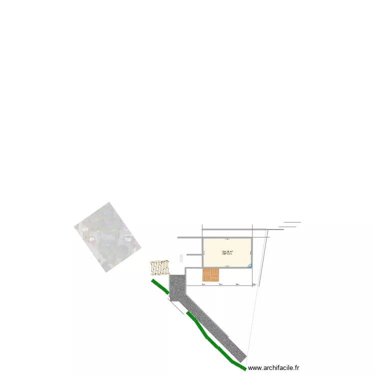 Gui - exté. Plan de 1 et 124 m² Gui - exté. Plan de 1 et 124 m²