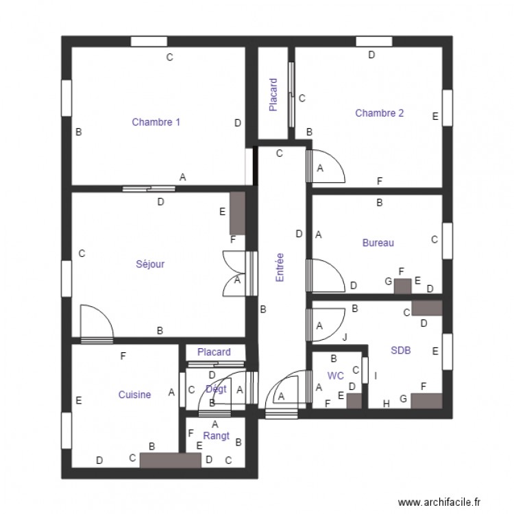 CROQUIS RE JOUEN 4ETG DROITE. Plan de 0 pièce et 0 m2