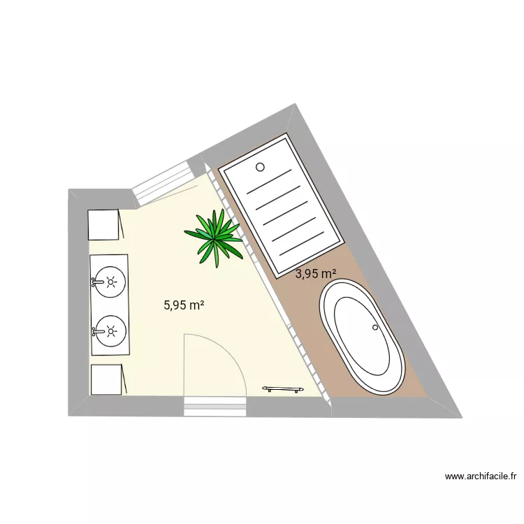 plan salle de bain Auriol. Plan de 