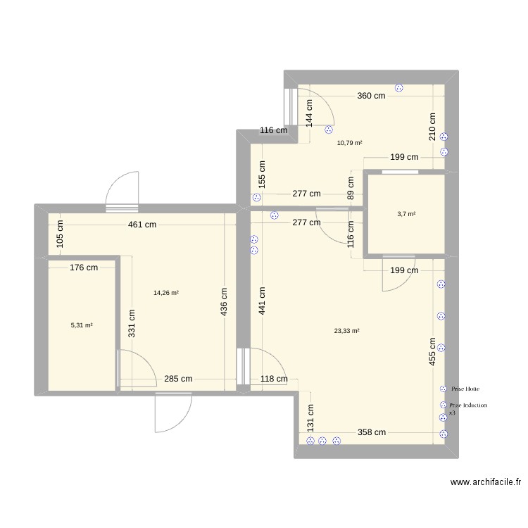 Atelier Via Innova Instant Bocal. Plan de 6 pièces et 51 m2