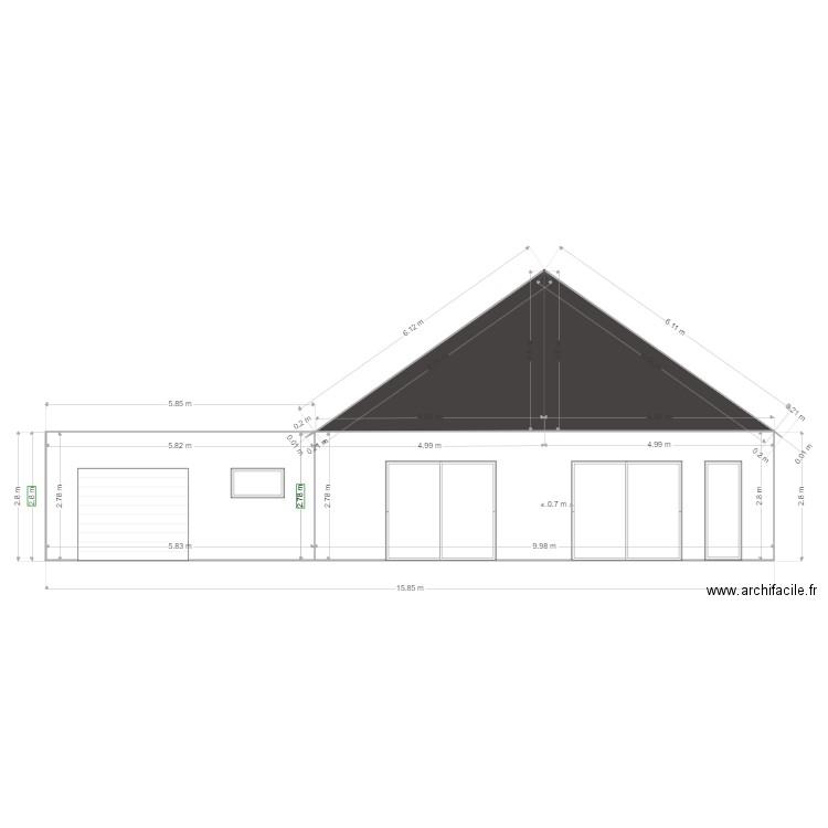 Mairie MAISON Plan de Facade 4 Arrière. Plan de 0 pièce et 0 m2