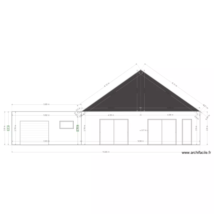Mairie MAISON Plan de Facade 4 Arri&egrave;re. Plan de 