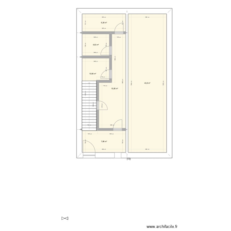 Henriville grange commun test 1. Plan de 6 pièces et 89 m2