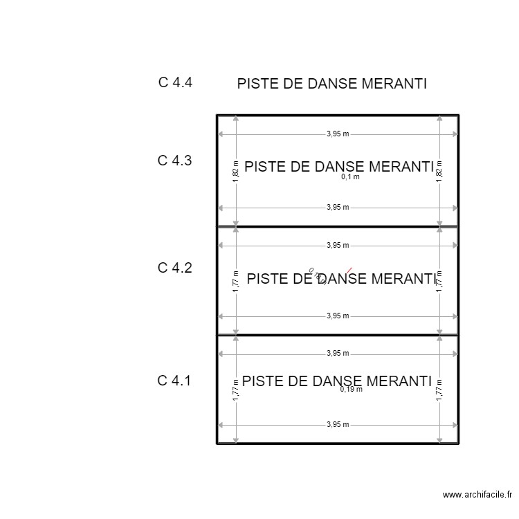 C 4. Plan de 3 pièces et 21 m2