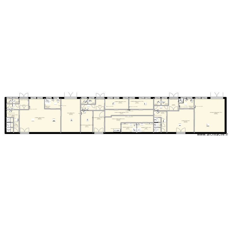 GYMNASE LEO LAGRANGE ANICHE 59580 - modif 2. Plan de 27 pièces et 231 m2