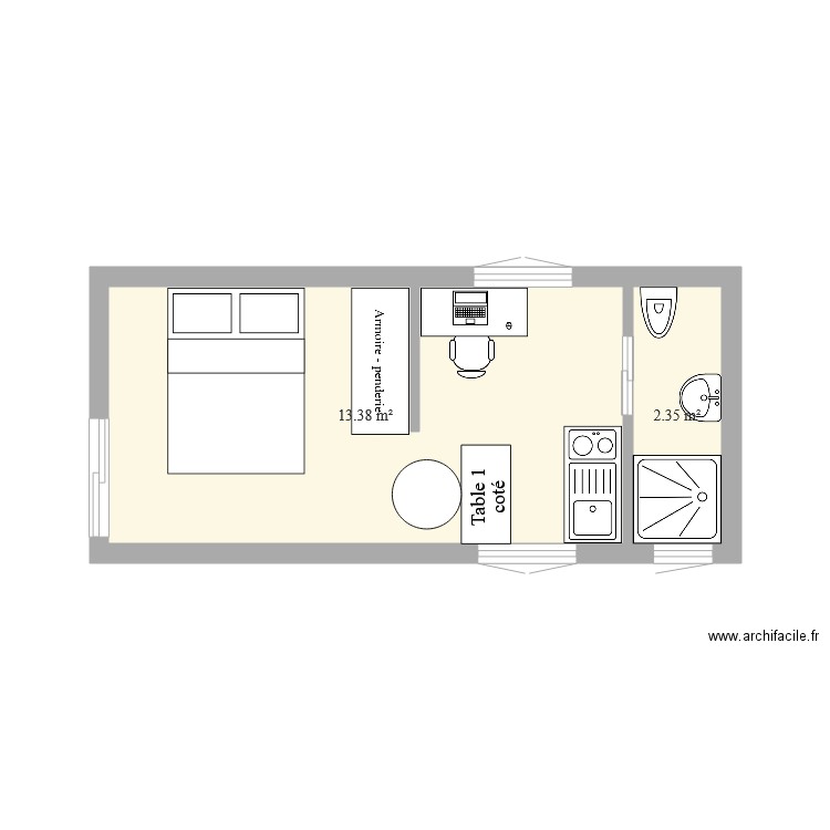 studio1. Plan de 0 pièce et 0 m2