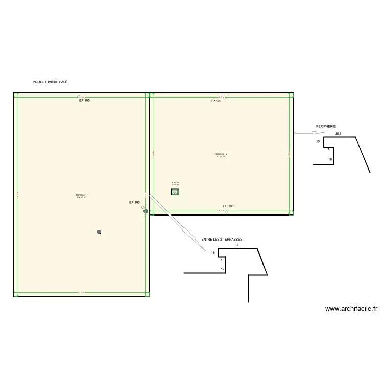 commissariat rivier sal&eacute;. Plan de 