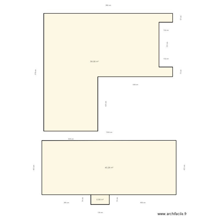 Bernard Corbere. Plan de 3 pièces et 99 m2