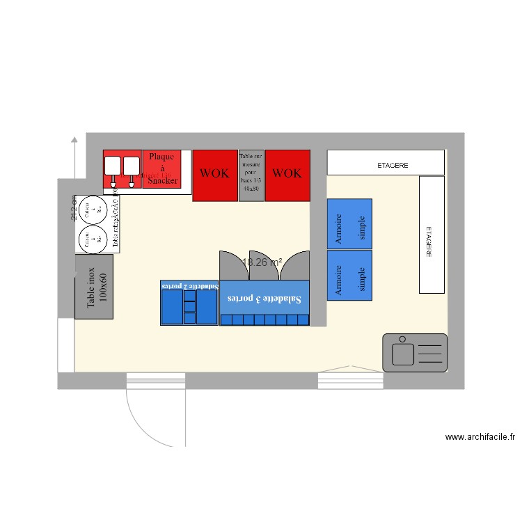 BKF SAINT OUEN. Plan de 1 pièce et 18 m2