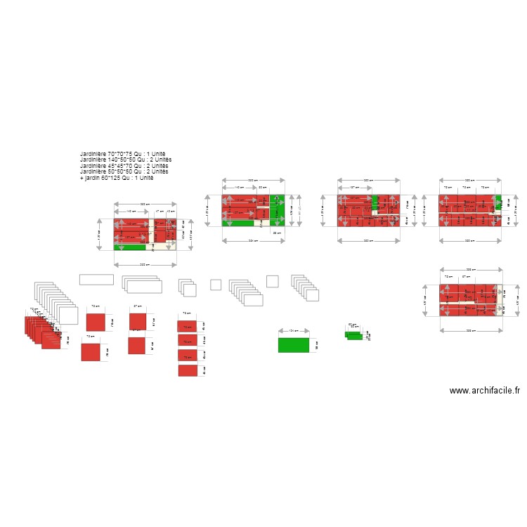 débit  panneau jardinière option 1. Plan de 0 pièce et 0 m2