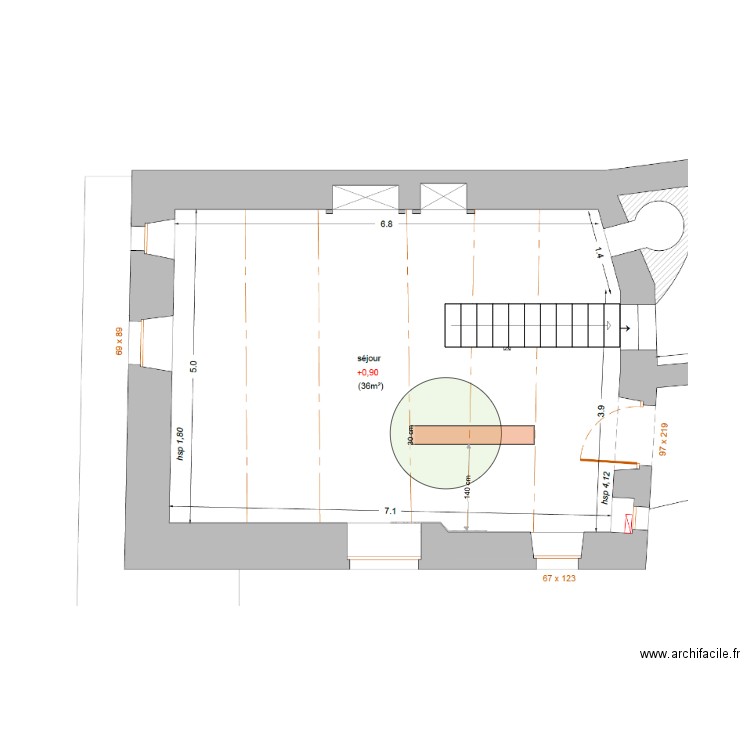 Ventilo fixation. Plan de 0 pièce et 0 m2