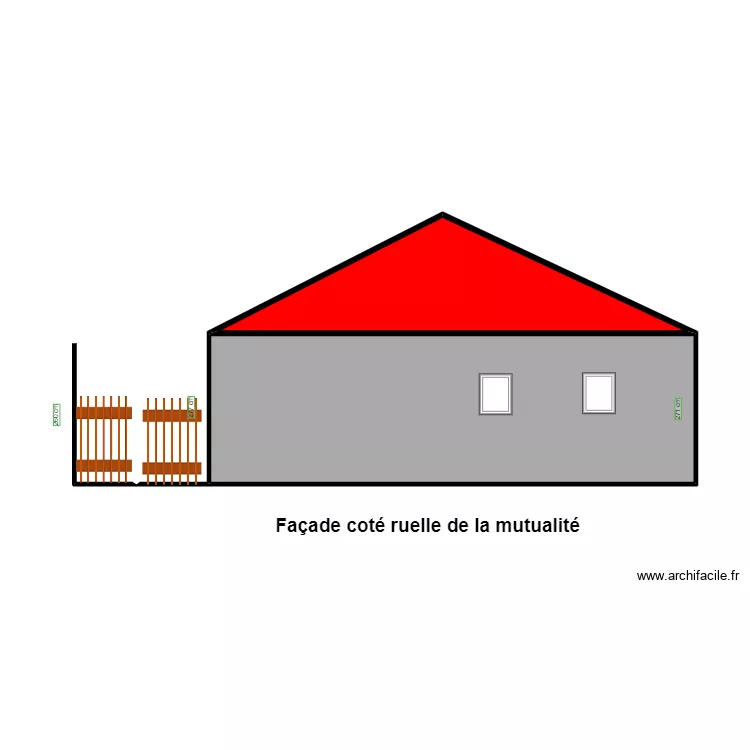 PLAN DES  FACADES ( cot&eacute; mutualit&eacute;). Plan de 