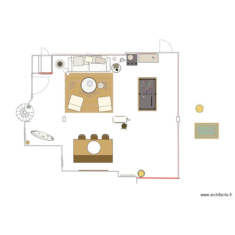 Pièce principale. Plan de 1 pièce et 1 m2