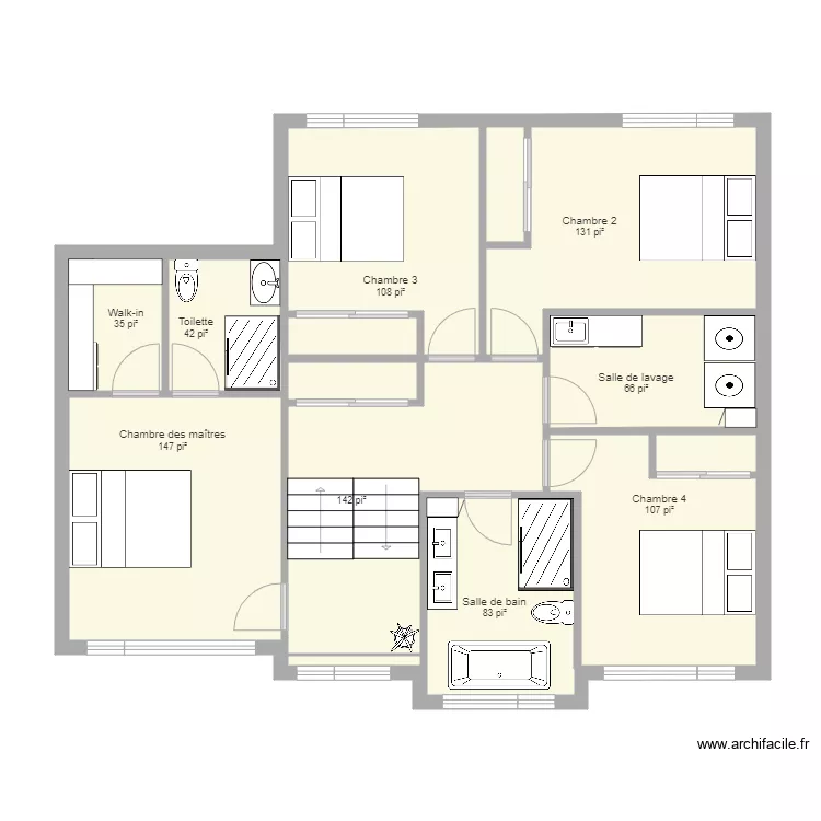 Planimage 21878 étage inversé modifié épuré. Plan de Planimage 21878 étage inversé modifié épuré. Plan de