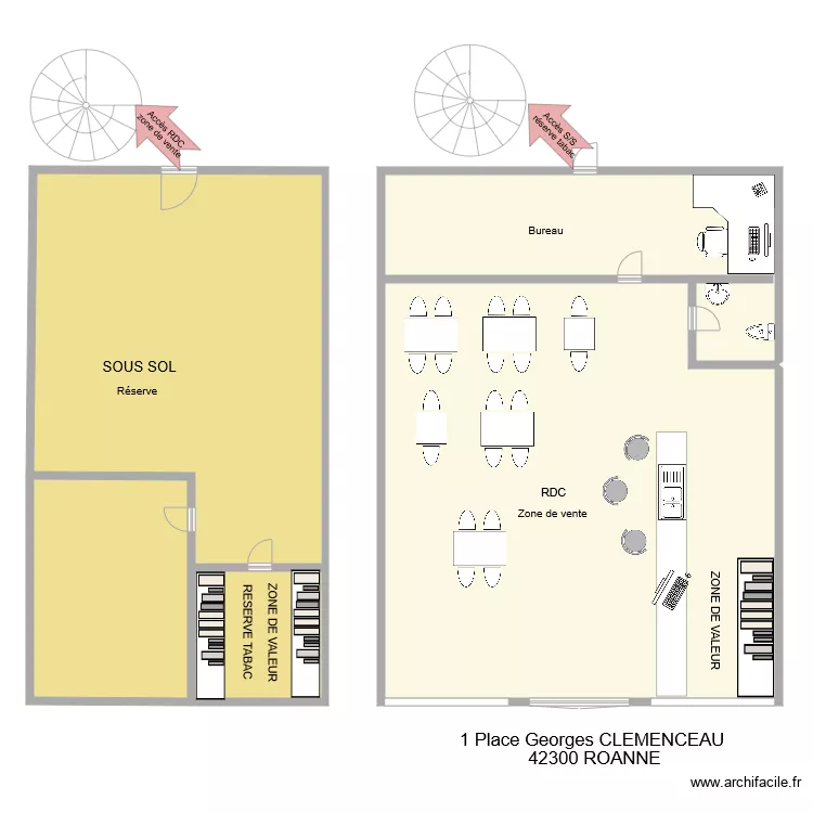 tabac le brazza. Plan de 