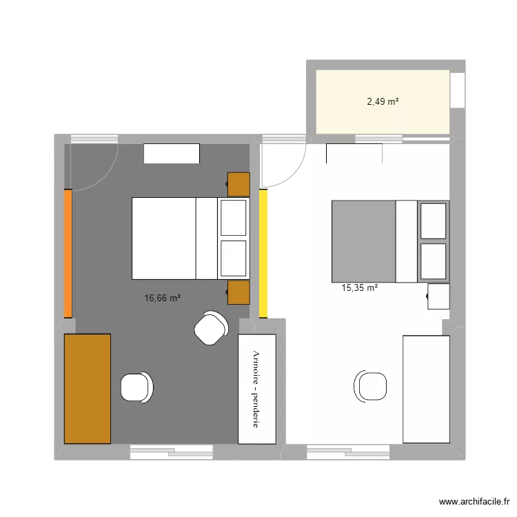 Extension chambres. Plan de 