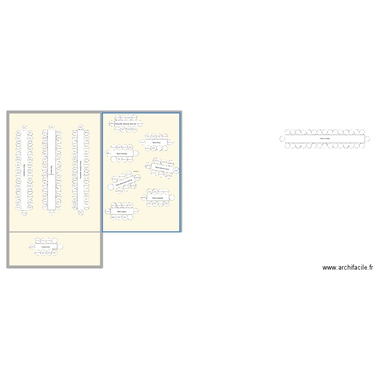 mariage. Plan de 3 pièces et 364 m2