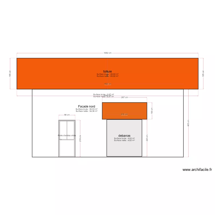 facade nord. Plan de 