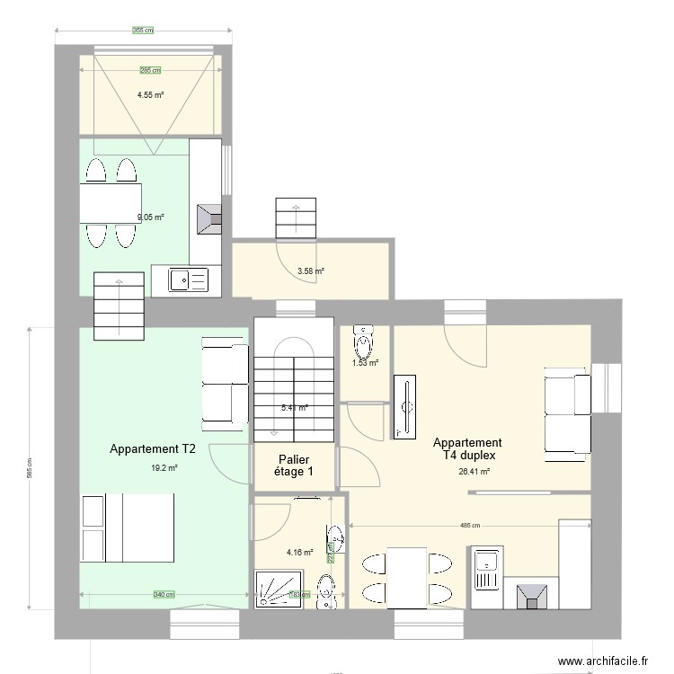 Nantes Etage 1 v33. Plan de 0 pièce et 0 m2