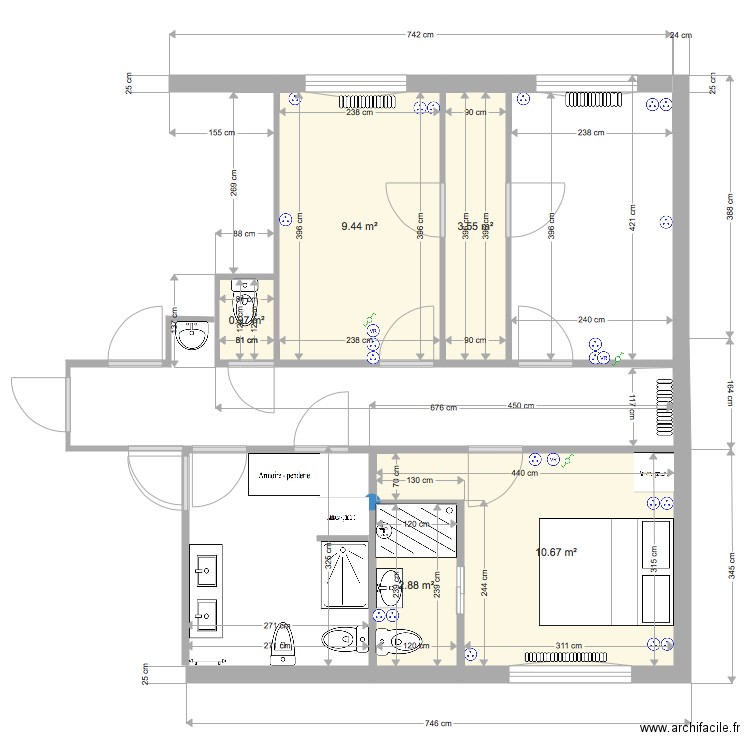 séjour SDB. Plan de 0 pièce et 0 m2