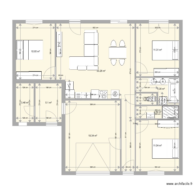 fusain. Plan de 0 pièce et 0 m2