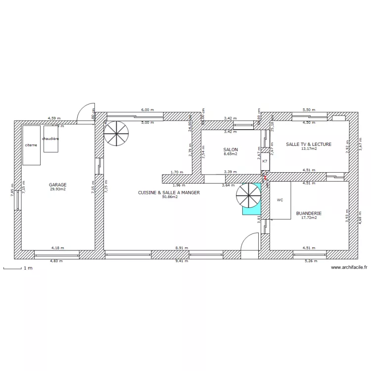 Rez-de-chauss&eacute;e transform&eacute;. Plan de 