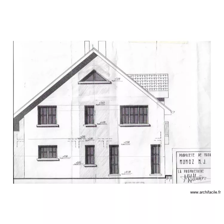 facade arriere luxembourg . Plan de 