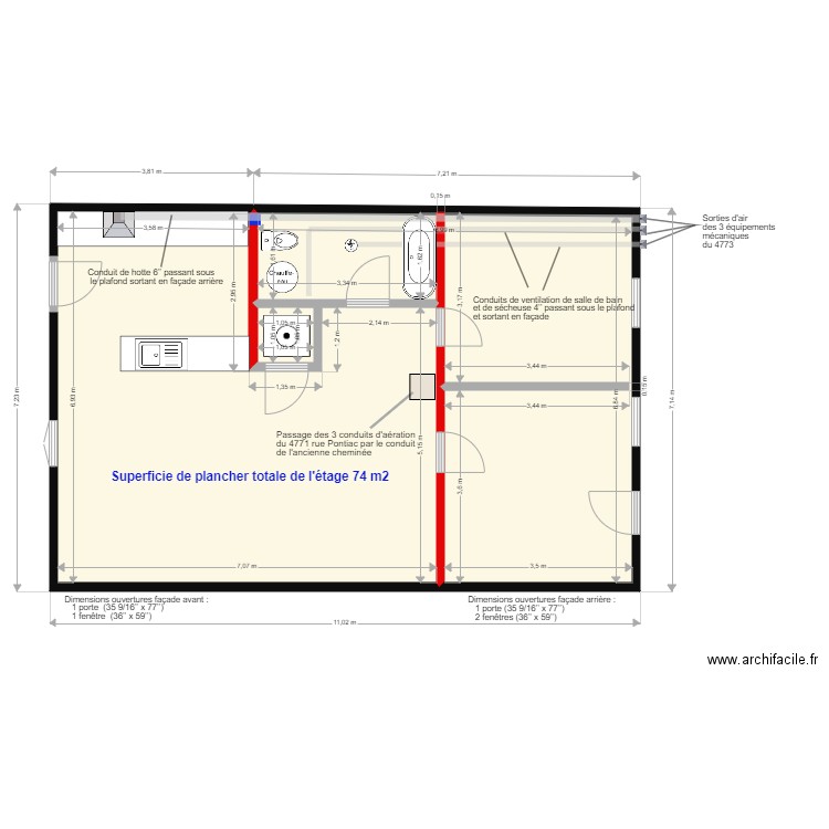 Situation existante 4773 Pontiac . Plan de 0 pièce et 0 m2