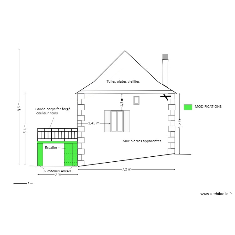 PLAN FACADE NORD TERRASSE. Plan de 0 pièce et 0 m2