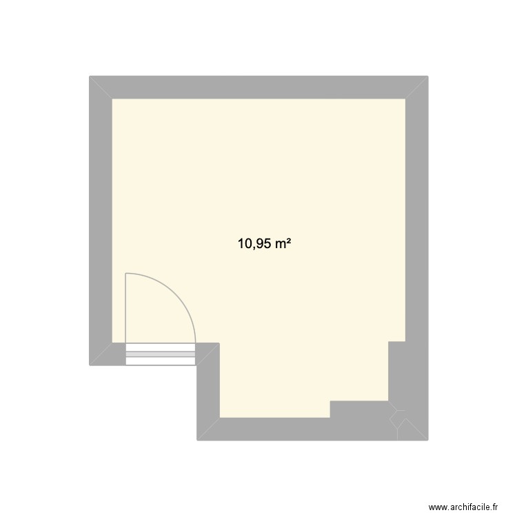SDB. Plan de 1 pièce et 11 m2