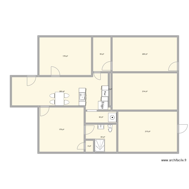 CSC sOUS-SOL3. Plan de 11 pièces et 131 m2